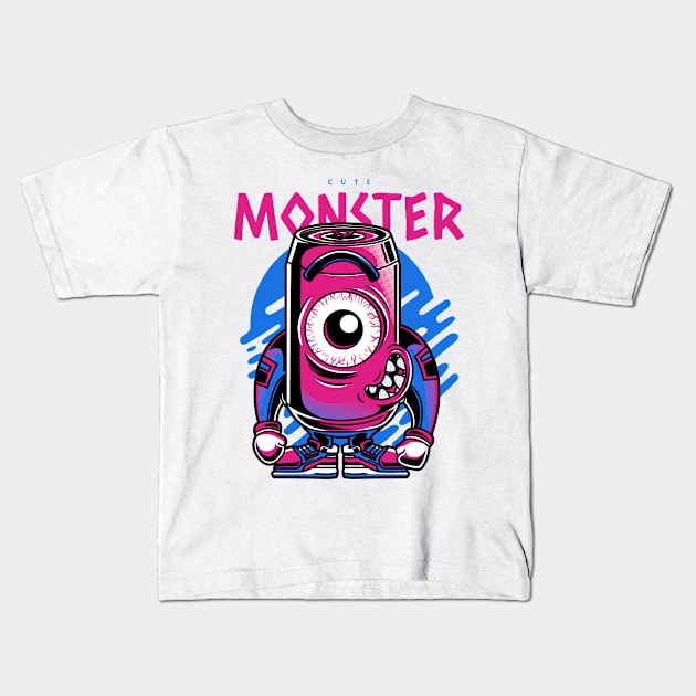 One Eyed Cute Monster Kids T-Shirt by OFM